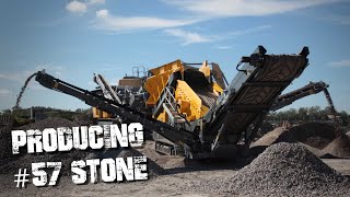 Crushing concrete and screening 57 stone [upl. by Nnoryt]