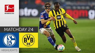 Schalke Comes Back Twice  Schalke  Dortmund 22  Highlights  Matchday 24 – Bundesliga 2223 [upl. by Lorrimer]