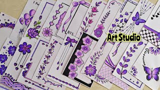 50 PURPLE BORDER DESIGNSPROJECT WORK DESIGNSA4 SHEETFILEFRONT PAGE DESIGN FOR SCHOOL PROJECTS [upl. by Durstin248]