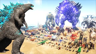 GODZILLA VS EVERY CREATURE IN ARK  Cantex [upl. by Ahsitneuq]