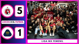 LigaMxFemenil  LAS XOLOS FEMENIL GOLEAN EN CASA A PUMAS FEMENIL POR LA FECHA 10 [upl. by Nosille740]