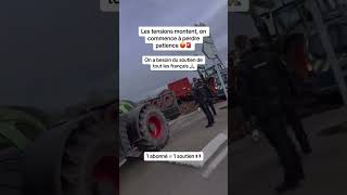 Manifestation agricole continu CRS 👮‍♂️ VS TRACTEUR 🚜 tractor manifestation agriculture [upl. by Anaert207]