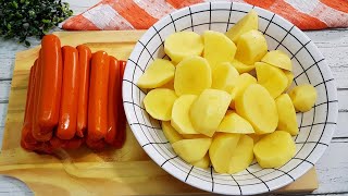 COMO FAZER SALSICHA E BATATA DE UM JEITO DIFERENTE PARA SEU ALMOÇOJANTAR  RECEITAS FÁCEIS E RAPIDA [upl. by Cedell]