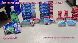 Rite Aid Couponing Haul  Round 2  November 12  18 2023  patel7ravi7 [upl. by Ifen]