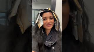 Caramel Highlights On Black Hair  Balayage Transformation [upl. by Fast]