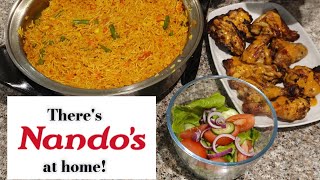 Theres rice at home Vlogtober Day 22 roadto500  Nandos spicy rice and chicken  Home made meals [upl. by Zeba]