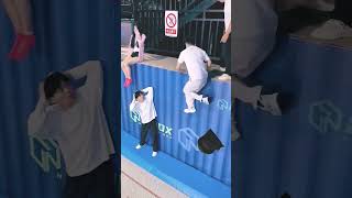 parkour bounce flip funny youtubeshorts ytshorts viralvideotrampoline [upl. by Adnorrehs229]