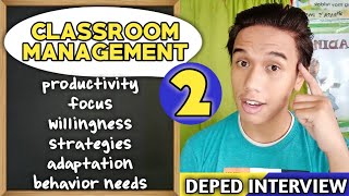 Deped Ranking Interview Series Classroom Management Part 2 [upl. by Aihtekal]