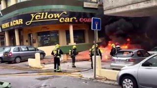 Bomberos en acción aeropuerto de Málaga [upl. by Atilam]