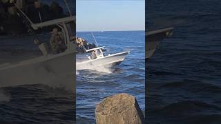 Center Console Races Out Of The Manasquan Inlet [upl. by Hamann]