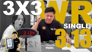 Fastest Rubiks cube 3x3 WR 313 sec WORLD RECORD [upl. by Silvestro]