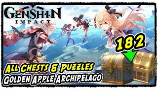 All 182 Chest Locations amp All Puzzles in Golden Apple Archipelago  Genshin Impact 28 [upl. by Aitekram]