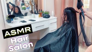 Hair Salon 💇🏻‍♀️ Dyeing Washing Cutting Blow Drying ASMR [upl. by Amor]