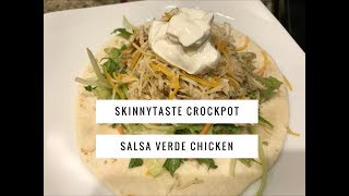 Skinnytaste Crockpot Salsa Verde Chicken  Weight Watchers Recipe [upl. by Ahsiugal]