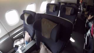 Premium economy cabin upper deck on the A380 British Airways [upl. by Hylan577]