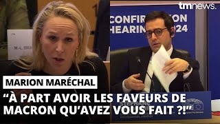 Marion Maréchal détruit Stéphane Séjourné à Bruxelles devant tous les députés européens [upl. by Eniahpets314]