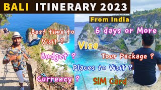 Bali Custom Itinerary 6 Days or More  Bali Places to Visit  Bali Trip Plan from India 2023 [upl. by Neira]