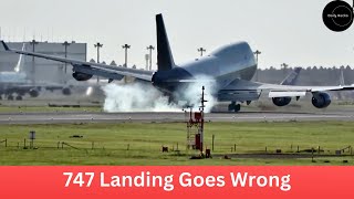 747 Landing Goes Wrong  cross landing [upl. by Ahsai429]