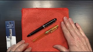 Unboxing and inking my Sailor Pro Gear Slim Cyber Yellow Demonstrator [upl. by Phillida940]