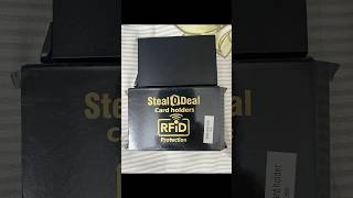 StealODeal RFID aluminium Card holder unboxing cardholder rfidtechnology wallet compact [upl. by Ayerim71]