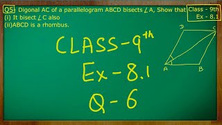 Class  9th Maths  Quadrilaterals  Ex 81 Q no 6 solved ncert cbse [upl. by Silver313]