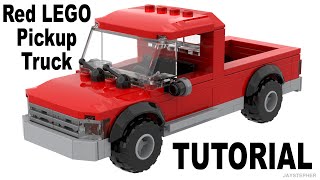 Red LEGO Pickup Truck How To Build Tutorial [upl. by Hausner980]