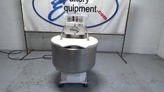 Diosna Spiral Mixer Model SP 160 D Capacity 352 Lbs Running [upl. by Aiuqcaj]