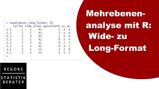 R WideFormat in LongFormat für Mixed Effects Model  Mehrebenenanalyse [upl. by Dranik]