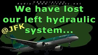 REAL ATC Aer Lingus HYDRAULIC LOSS and FIRE at JFK [upl. by Parhe]