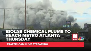 Traffic Cam  Chemical plume from Conyers BioLab expected to reach metro Atlanta Thursday [upl. by Cloutman]