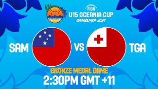 3RD PLACE GAME Samoa v Tonga  Full Basketball Game  FIBA U15 Oceania Cup 2024 [upl. by Arriek521]