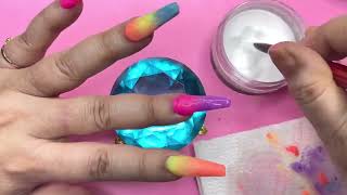 How To Apply Acrylic Nails For Beginners  Acrylic Nail Ombre Nails at Home [upl. by Aznerol]