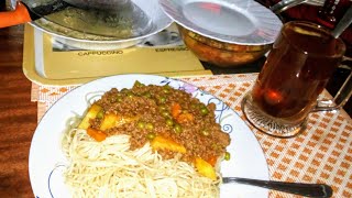 Easy Weekend Meal Minced meat amp SpaghettiAFRICAN DISH [upl. by Aeneg]