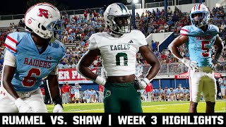 Rummel vs Shaw HIGHLIGHTS  Michigan commit Jasper Parker amp Norman Taylor RUN WILD in Week 3 🔥🏈 [upl. by Zel531]