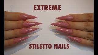 Extreme Stiletto Nails using Polygel [upl. by Artemahs522]