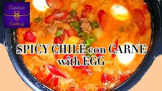 SPICY SAUCY CHILI con CARNE with EGG❗🌶️🥩🥚Kaldereta Style❗ [upl. by Landry121]