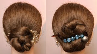 Simple Hair Bun Styles for Girls  Perfect for Wedding amp Party  Hair Style Girl Simple And Easy [upl. by Latsirc]