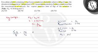 For a dilute solution containing \ 25 \mathrmg \ of a nonvol [upl. by Janka240]