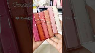 Swatches of my Romampnd Dewyful water tint ⋆˚✿˖° makeup romand kbeauty romandliptint koreanmakeup [upl. by Ethben956]