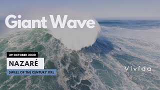 Nazare Waves  Swell of the century  XXL Gigantic Wave Drone footage Oct 2020  Vivida Lifestyle [upl. by Avner797]