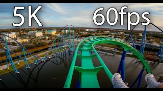 Kraken front seat onride 5K POV 60fps SeaWorld Orlando [upl. by Jeri]