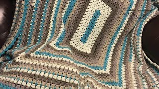 How to Crochet Beginner Modern Granny Rectangle Blanket [upl. by Junno]