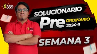 SOLUCIONARIO SEMANA 3  PRE SM 2024  II [upl. by Euphemia]