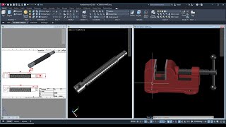 Bench Vice Pt 2 Thread in AutoCAD [upl. by Hube]