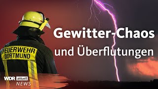 Unwetter in NRW Starkregen Sturm und Gewitter  WDR aktuell [upl. by Reyem]