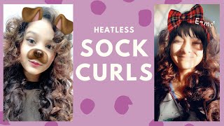 Heatless Overnight Sock Curls  How to  Chillbee [upl. by Menis463]