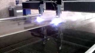 Plasma cutting in water tank 2 heds 4000x12000 ml Automatic Gantry [upl. by Recor]