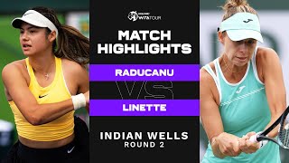 Emma Raducanu vs Magda Linette  2023 Indian Wells Round 2  WTA Match Highlights [upl. by Elrae]