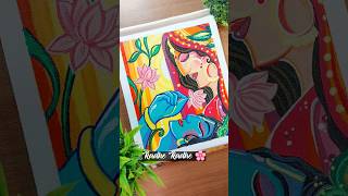 Radha Krishna Painting Easy ♥️🥰 shorts krishna radharani [upl. by Liana25]