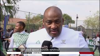 Minister Gayton Mckenzie pushes revival of school sports warns SAFA leadership [upl. by Ajiam]